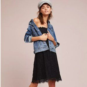 Velvet by Graham & Spencer Strapless Smocked Lace Dress - Size L